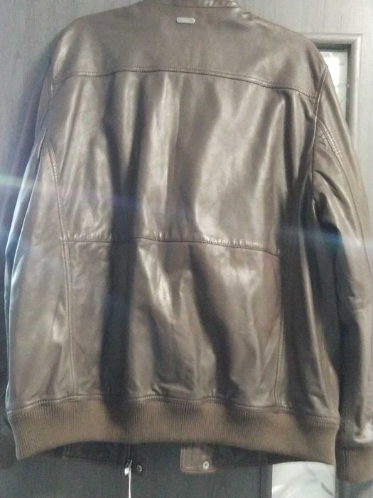 Jacheta/ geaca/ parka maron -ciocolate din piele de mieluț.