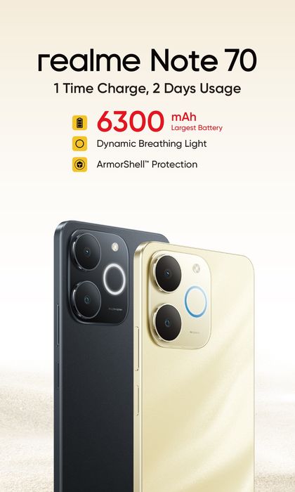 Realme Note 70t - 4/256 GB - НОВ телефон - Неотваряна кутия