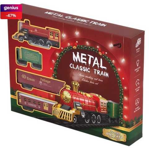 Circuit tren electric MappyClassicTrain,metalic,cu lumini,sunete,aburi