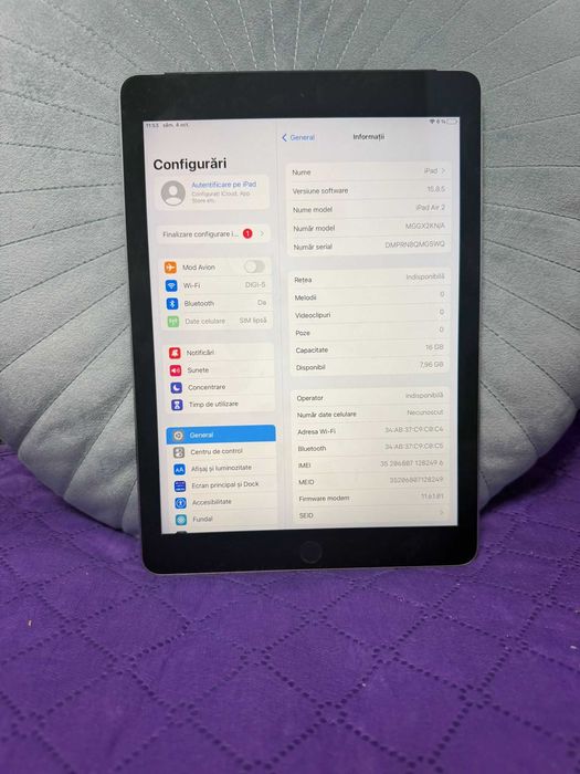 Tableta Apple Ipad Air 2 - Retina Display WI-Fi + 4G Cellular -16 Gb