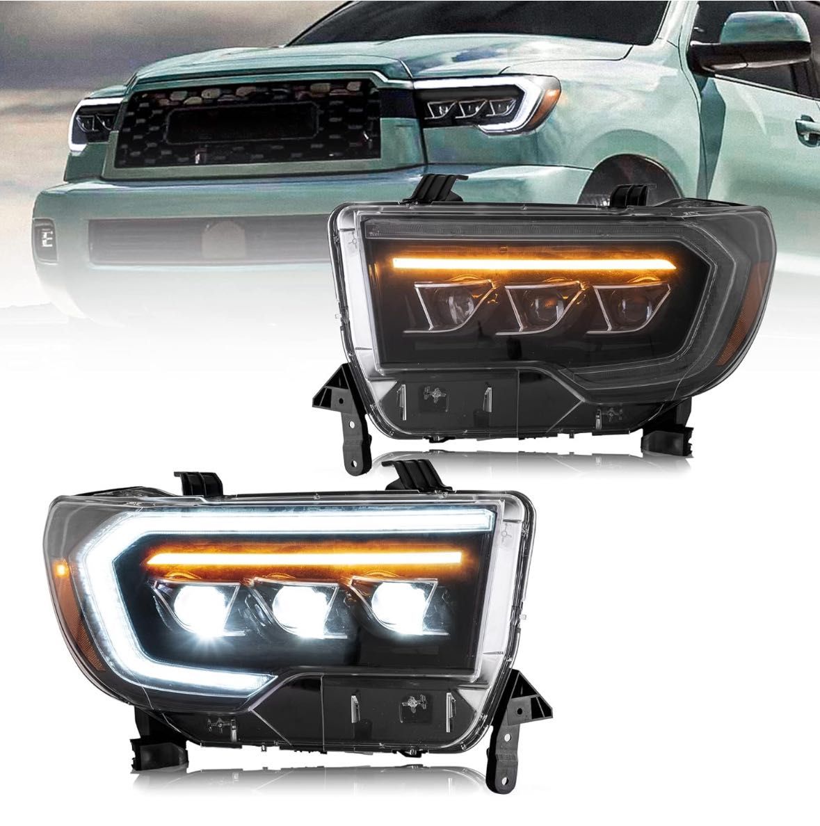 Данимични LED фарове Toyota tundra 2007-2013 и Toyota sequoia  08-21