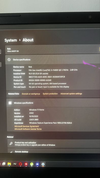 Vand laptop acer nitro 5