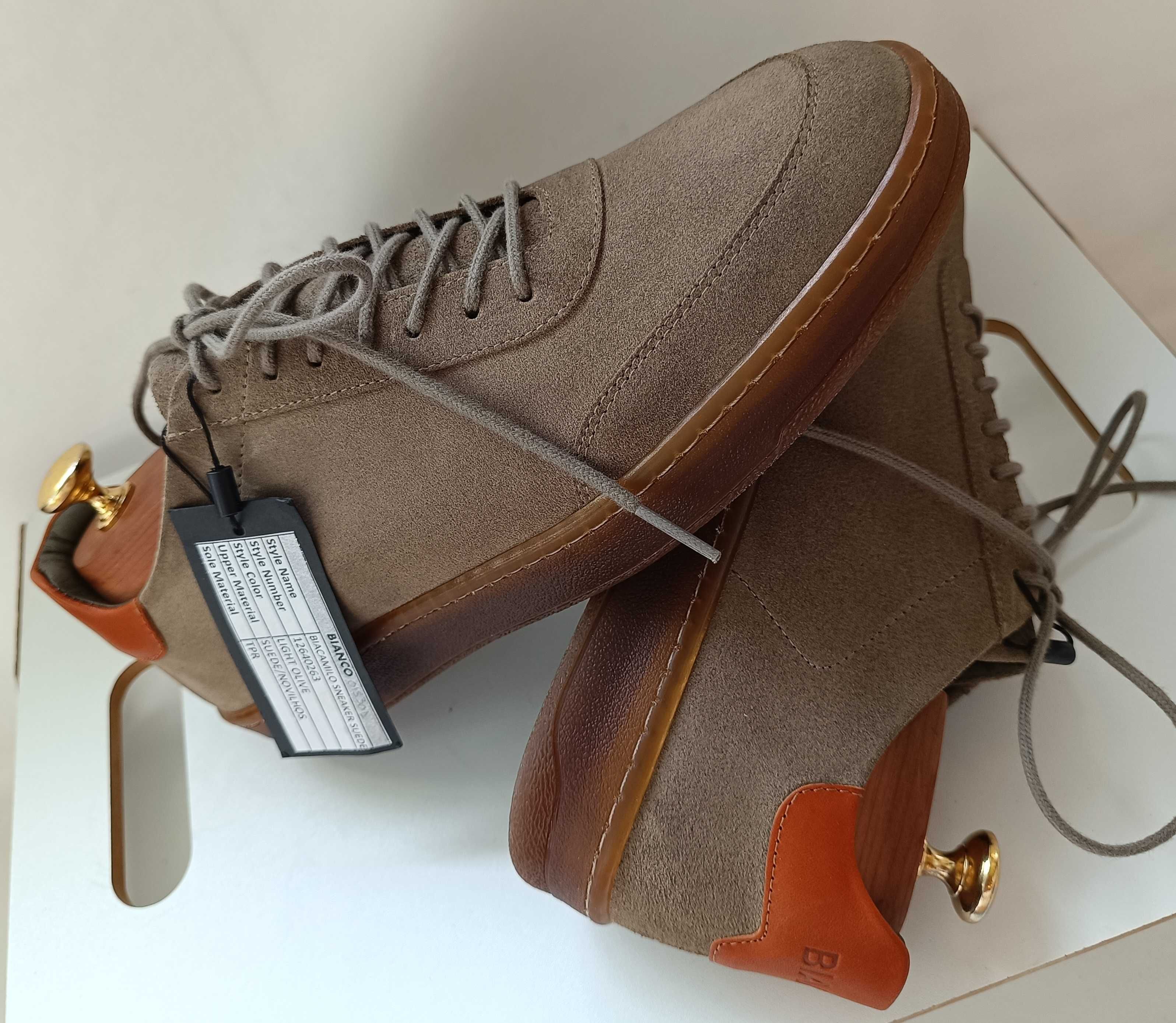 Pantofi sport casual 42 premium BIANCO NOI piele naturala moale