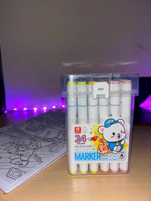 Професионални двустранни маркери TWIN MARKER – 24 цвята!