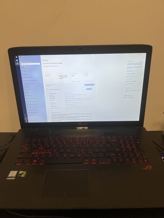Laptop ASUS ROG i7-6700HQ/GTX 960M 4GB/16GB RAM/1TB + SSD- foarte bun