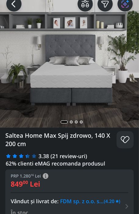 Saltea Home Max Spij zdrowo, 140x200 cm