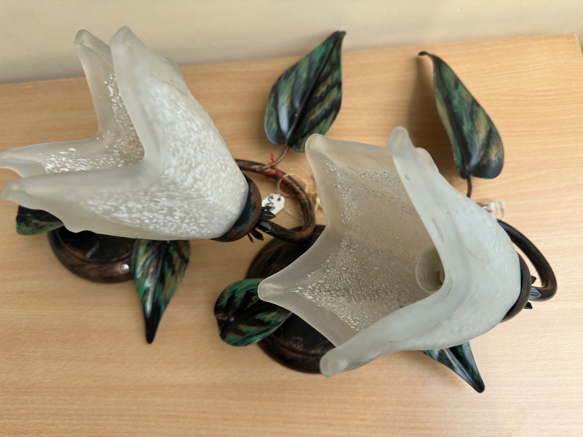 Murano Glass стенен аплик осветително тяло, 2бр., нови