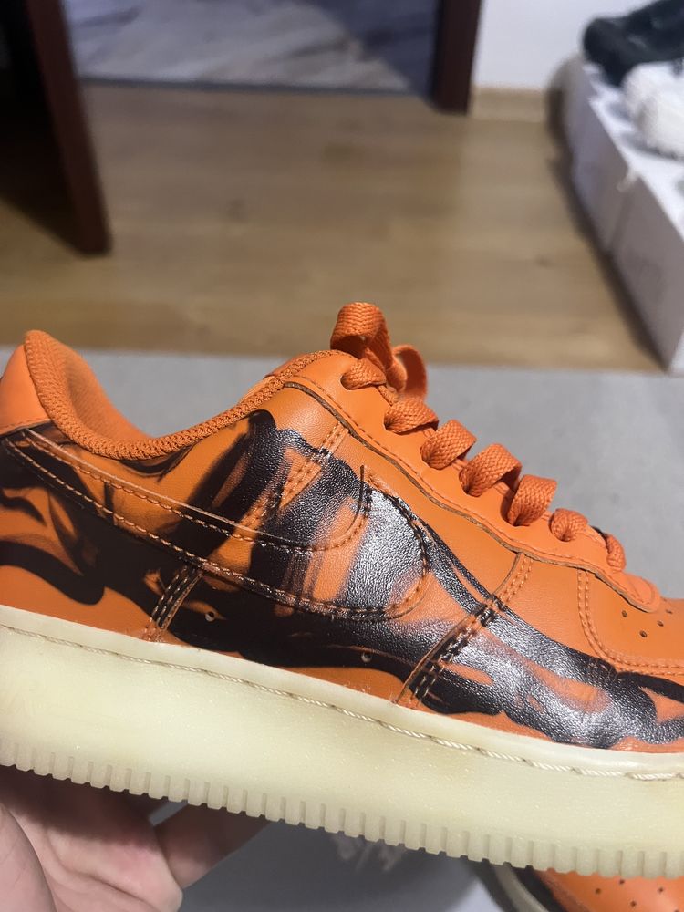 Nike Air Force 1 Low Orange Skeleton Halloween