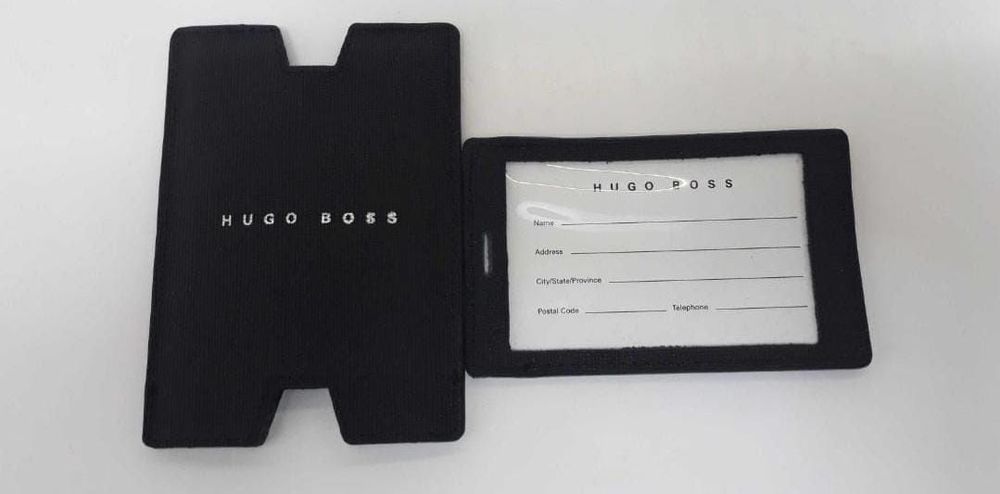 Eticheta bagaje valiza din piele, Hugo Boss