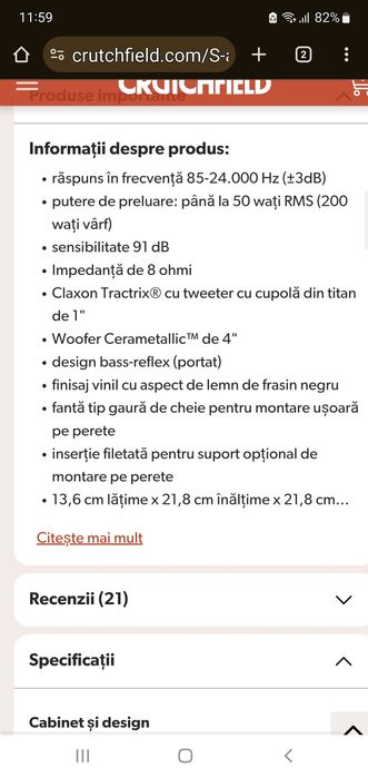 Boxe de raft pasive klipsh rb 41 ll black