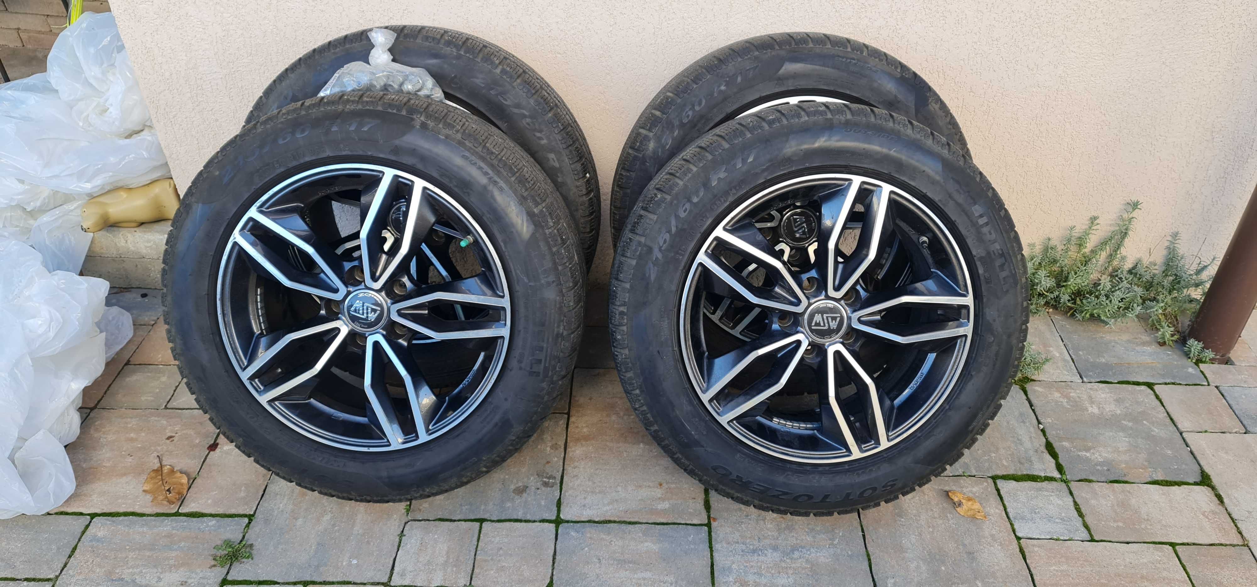 Vand 4 Cauciucuri Pirelli winter 215/60/R17 Janta aliaj MSW