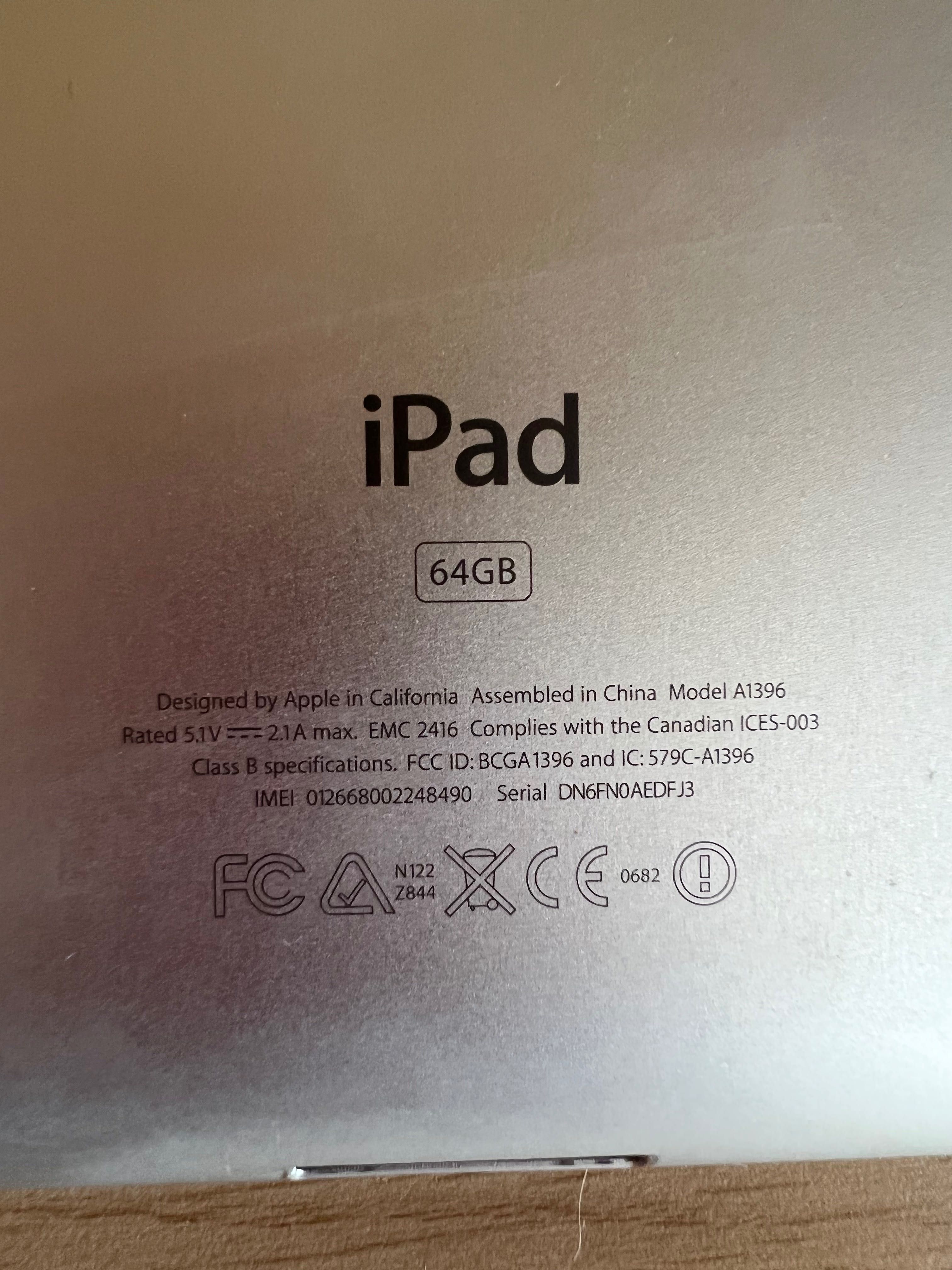 Apple iPad 2 (2011) 64GB WiFi + Cellular A1396