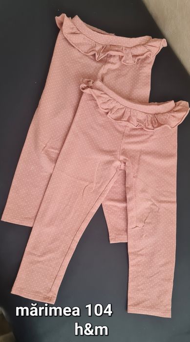 Pantaloni flausați grosi crem maro fete H&M mărimea 104 GEMENE