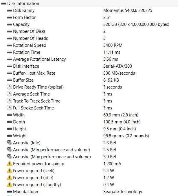 Hdd 2.5 (для ноутбуков) 320 GB