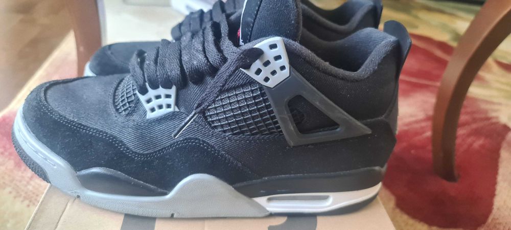 ORIGINAL Jordan 4 Black Canvas, măsura 41