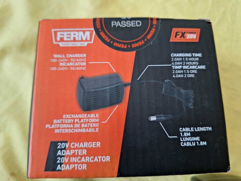 Incarcator  pentru acumulatori 20V,  2A  - 4A   model FERM CDA1169