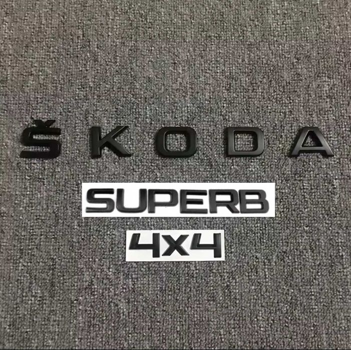 Set embleme SKODA SUPERB 4x4 emblema stema sigla scris inscriptii logo