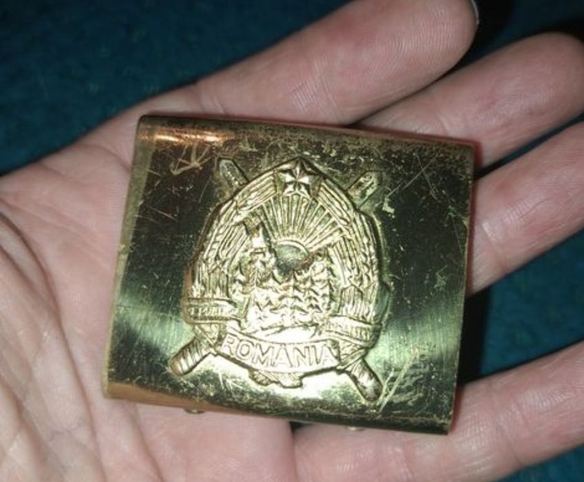 Centura militara + pafta, piele de bovină  originala RS