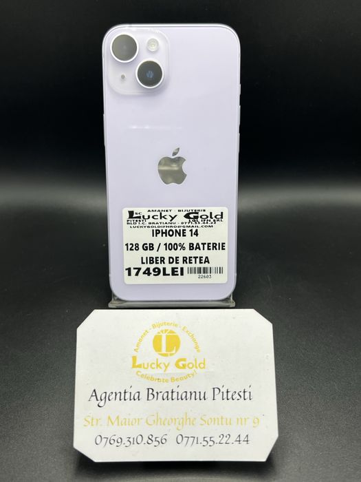 Iphone 14 128 gb 100% baterie cod 22603