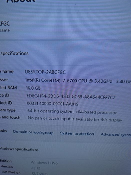 Unitate pc i7 generatia 6