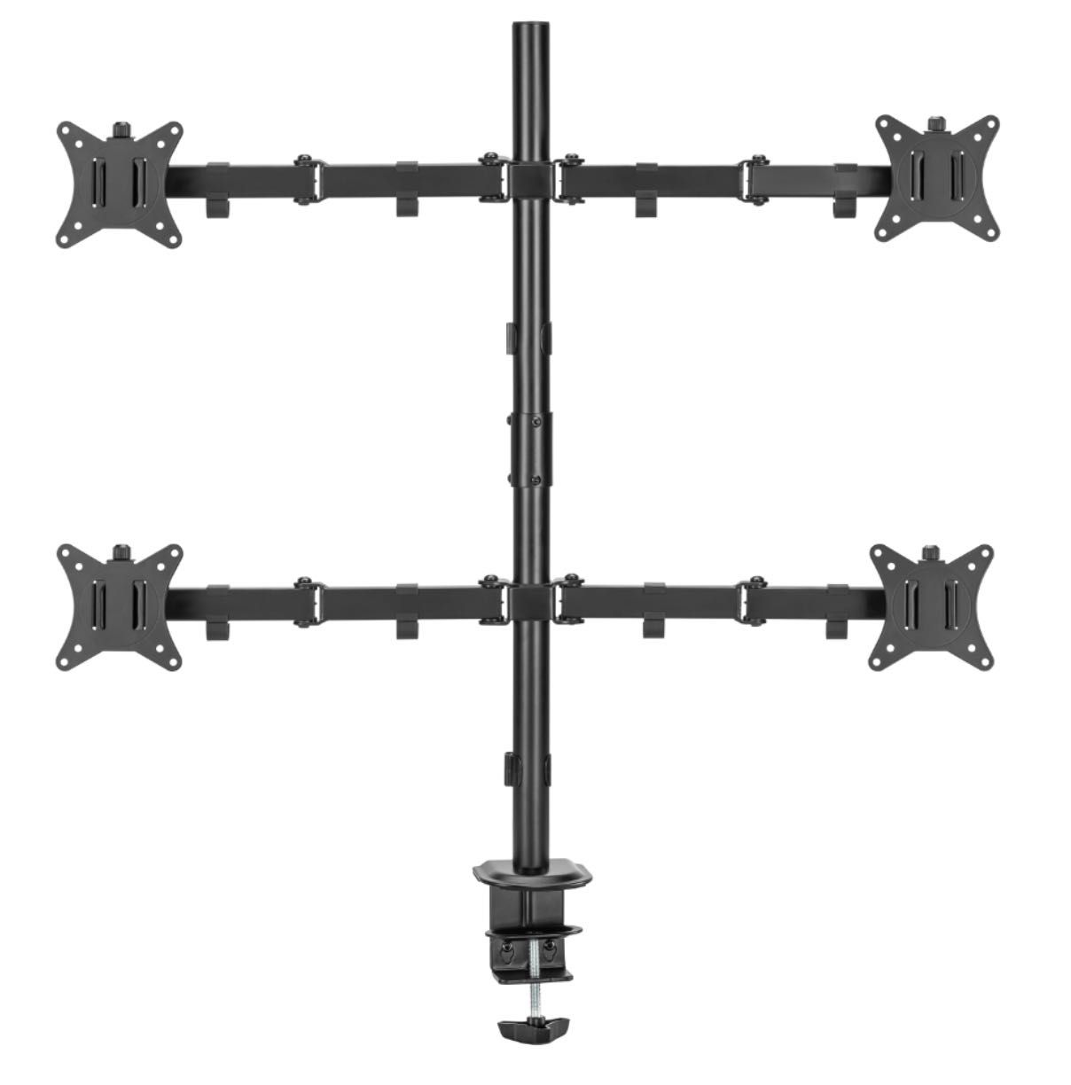 Стойка за 4 монитора, монтаж на бюро, 17" - 32"