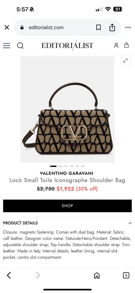VALENTINO GARAVANI Оригинална Чанта, купена 3245лв, продава се 2049лв