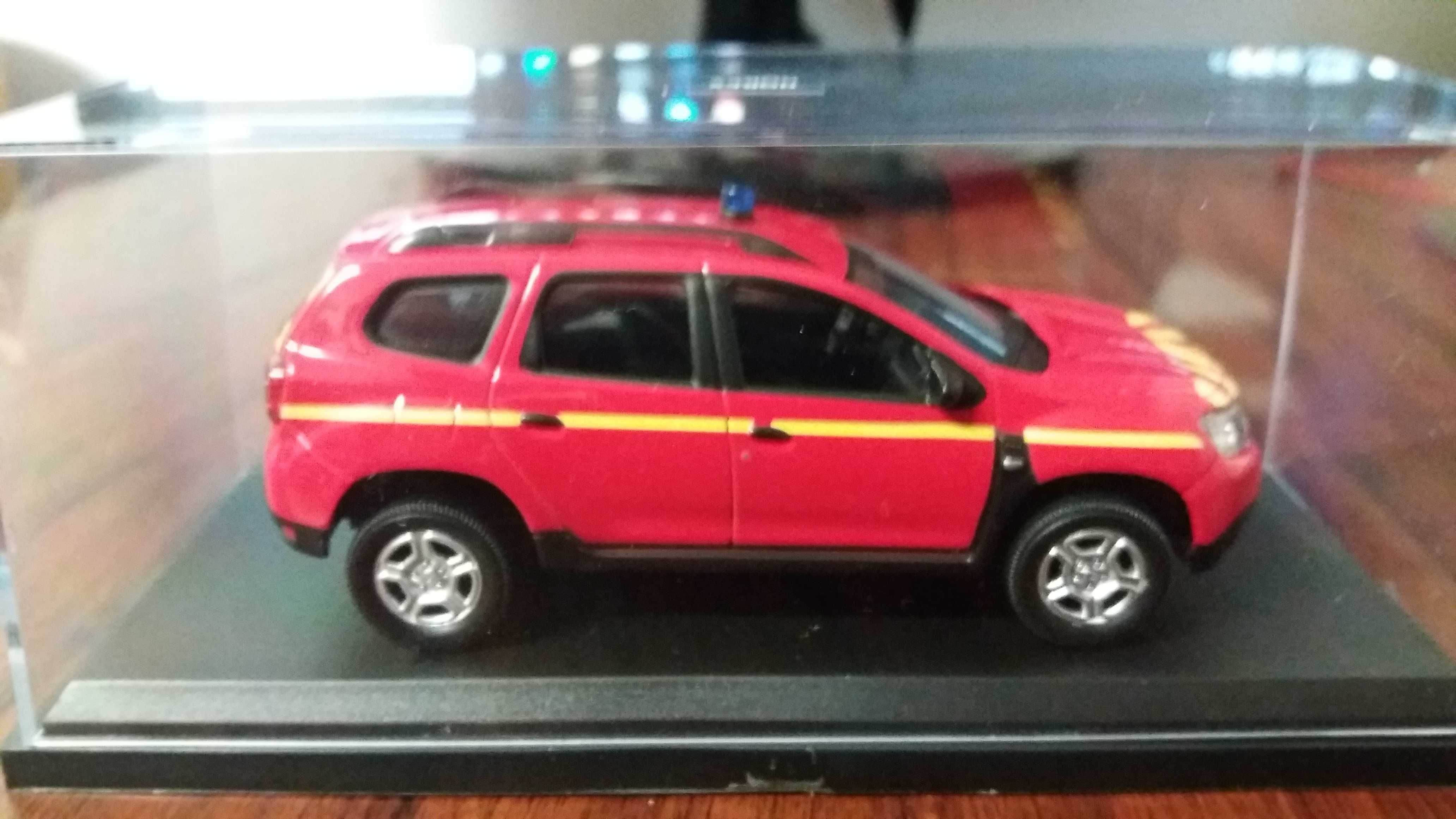 Macheta DACIA DUSTER MK2 2018 POMPIERI - Norev, 1/43, dealer edition.