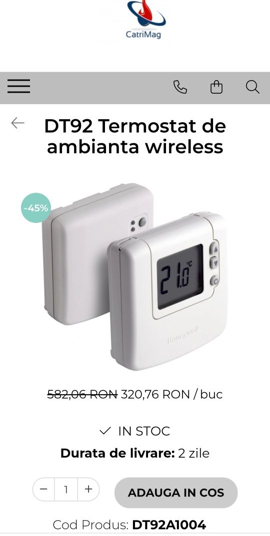 DT92 Termostat de ambianta wireless