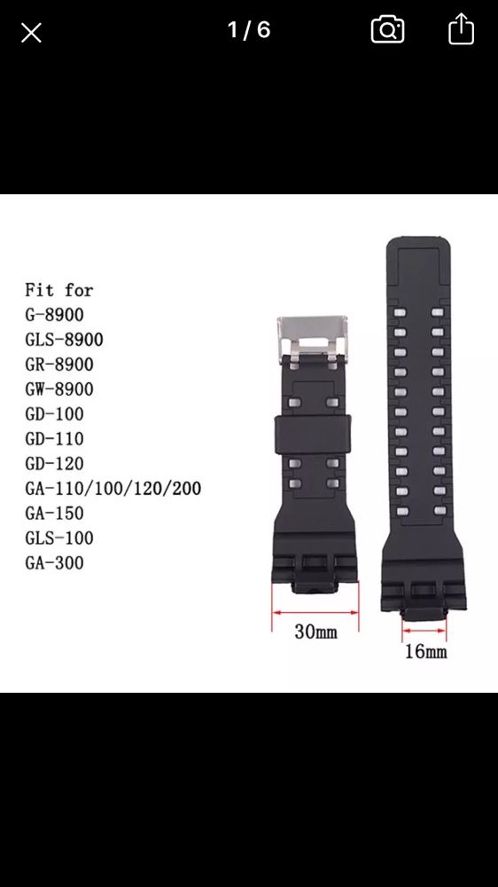 Каишка безел Casio G-shock,Baby G,GA100,GA110,GA120верижка часовник