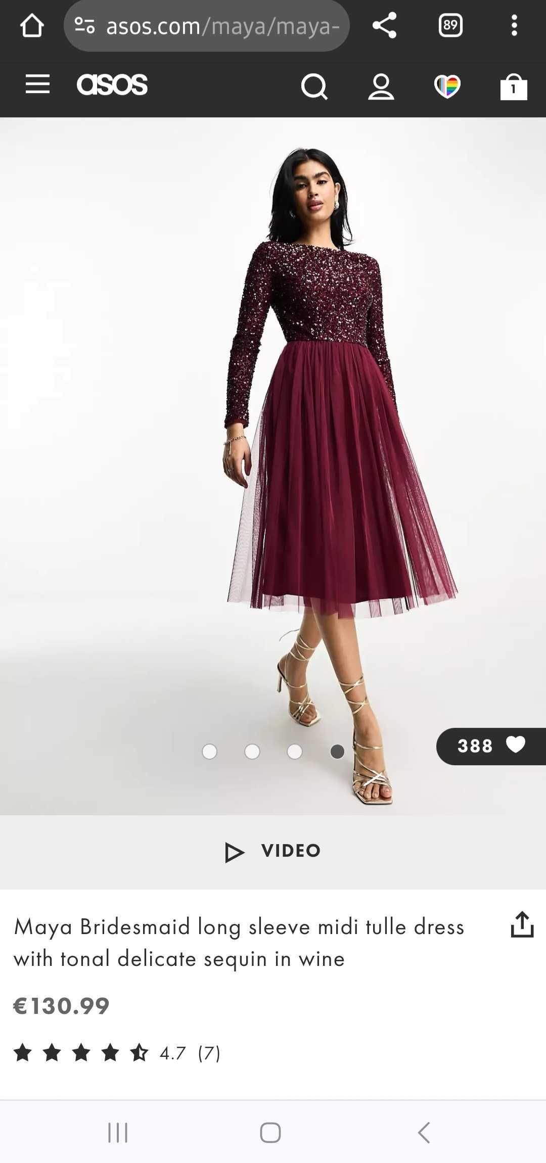 Rochie eleganta de dama masura M, Maya Bridesmaid,  midi, stare f buna