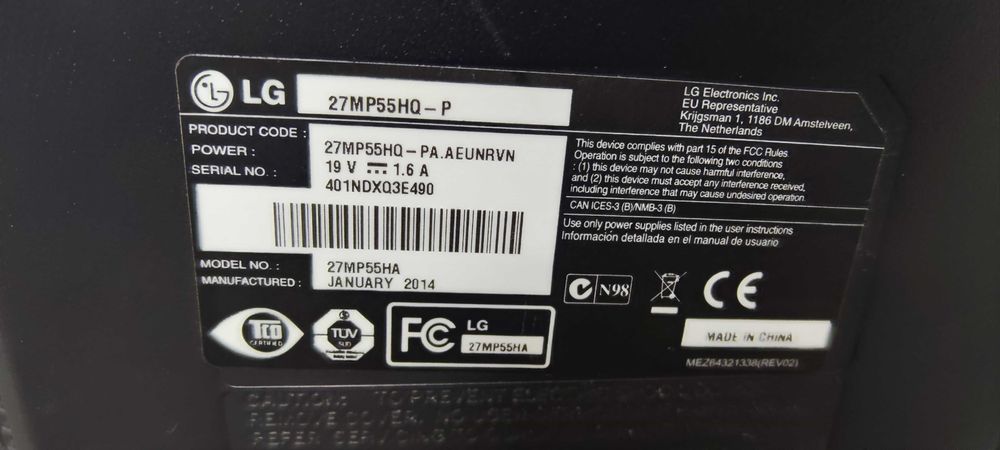 Monitor 27 inch Full HD LED IPS LG 27MP55HQ-P Pentru Calculator Laptop