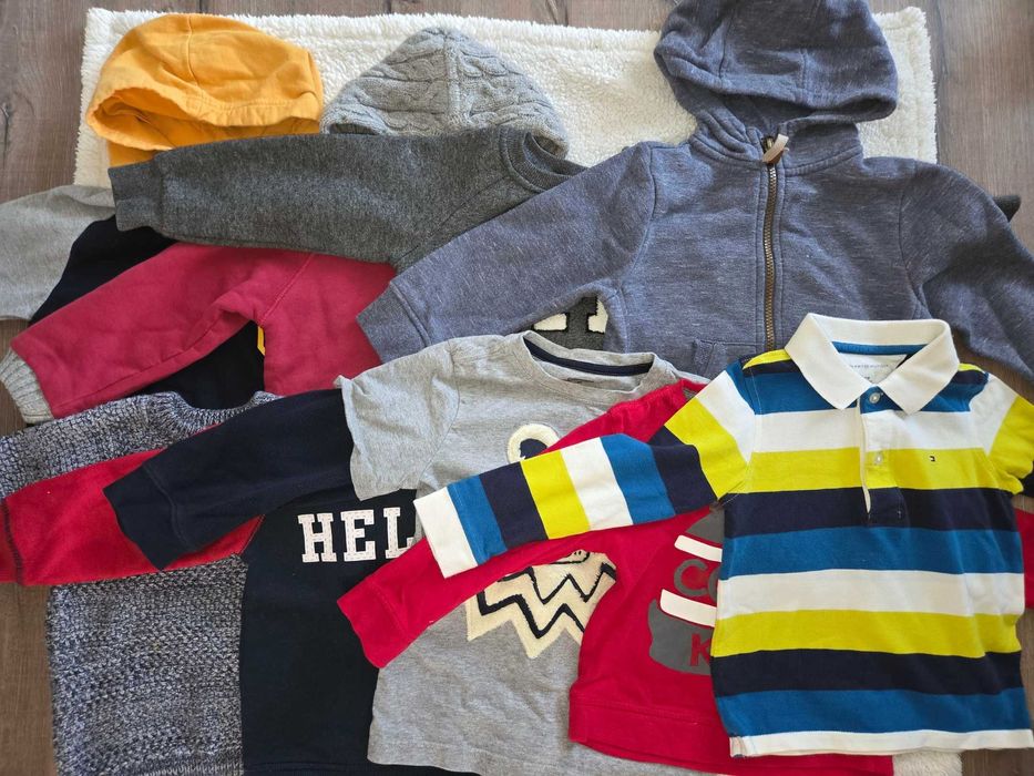 Лот от 9 Детски Есенно-Зимни Блузки с Дълъг Ръкав за Момче 2-3г