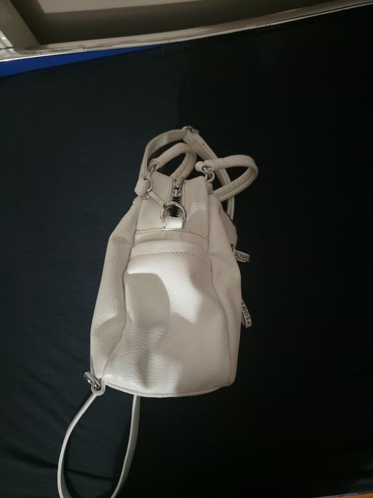 Geantă damă Silvia Rosa, albă, piele ecologică, spațioasă