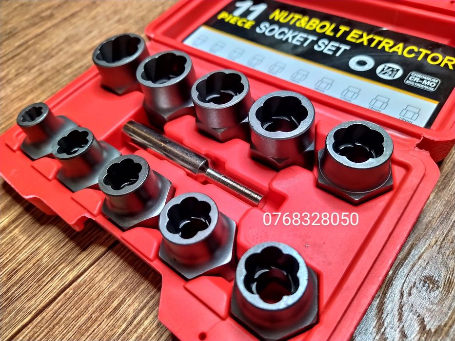 Set tubulare extractoare pentru suruburi si piulite deteriorate 1/2