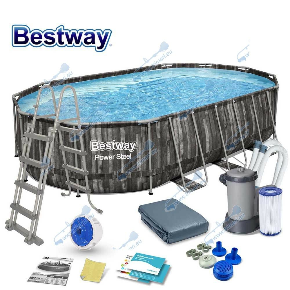Лукс нов!!Басейн сглобяем 7.32м-3.66м-1.22м комплект Bestway 2г.гаран