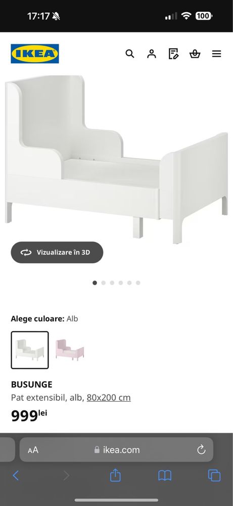 Pat extensibil alb busunge