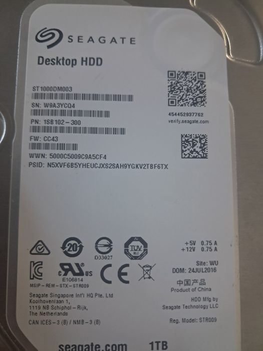Hdd 1TB Sata  urgent