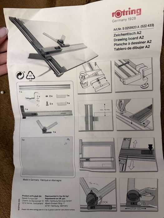 Planseta plastic pentru desen A2, Profesional Rotring