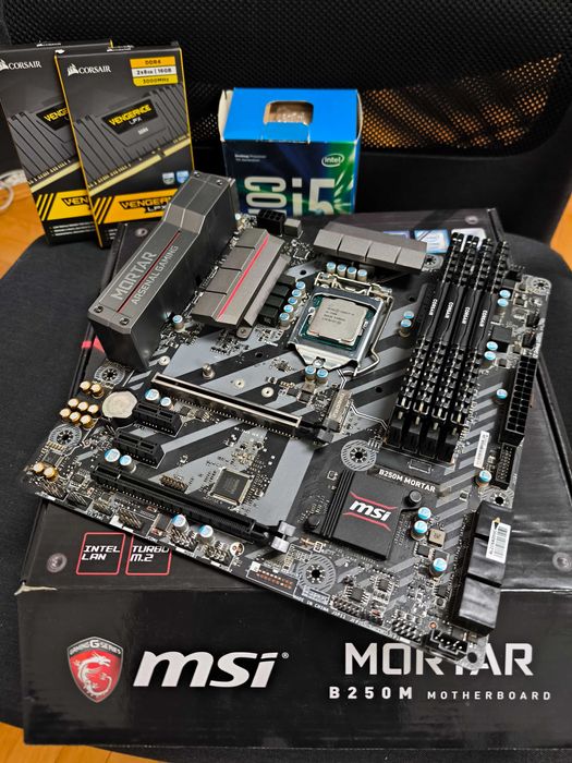 Kit placa de baza MSI B250M Mortar + Intel i5 7500 + 32GB DDR4
