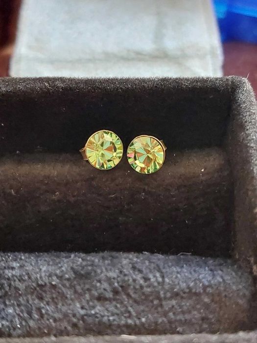 Cercelusi vintage argint cu pietre verzi