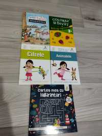 Lot 5 cărți noi educative cu activitati pentru copii cifre litere