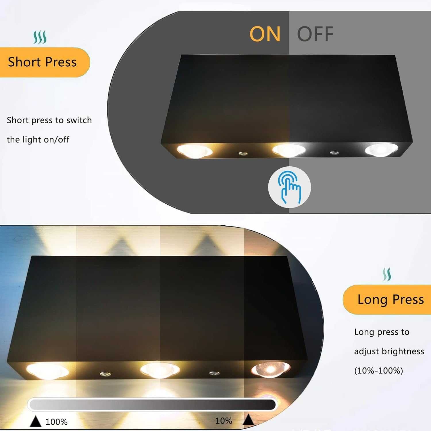 НОВА! USB LED стенна лампа, димируема, магнитна, 6W, 4000mAh