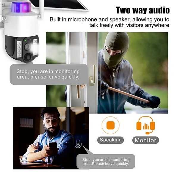 UBOX безжична 4G камера със соларен панел – соларна камера 3mpx