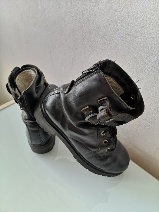 ghete bocanci piele naturala neagra