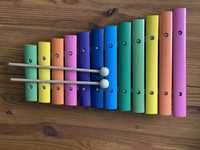 xilofon colorat din lemn 30cm 12 note