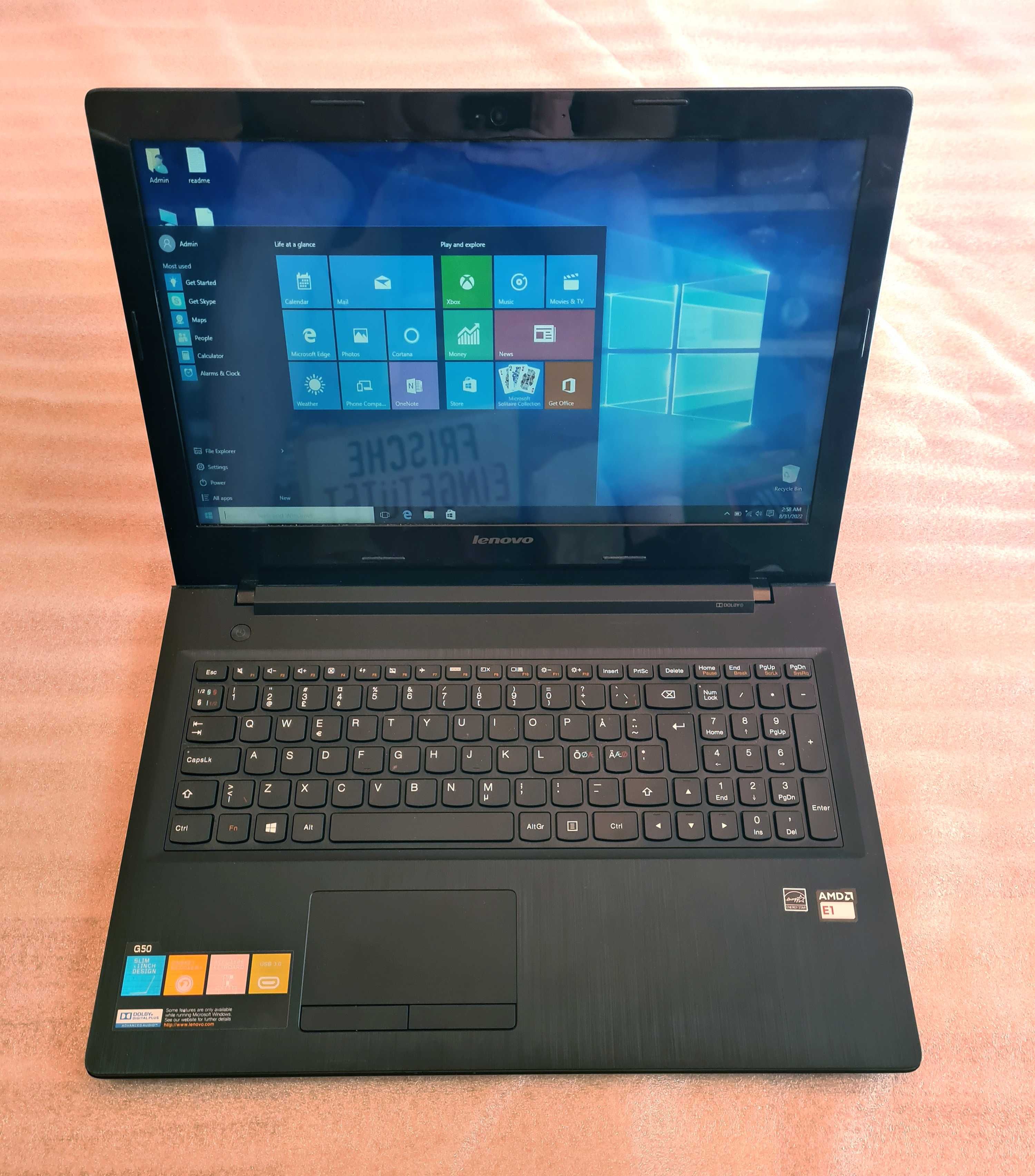 Laptop Lenovo G50 15.6" AMD Dual, 4 GB RAM, HDD 500 GB, video Dedicat