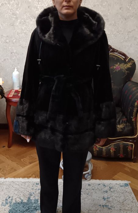 Шуба норковая чёрная