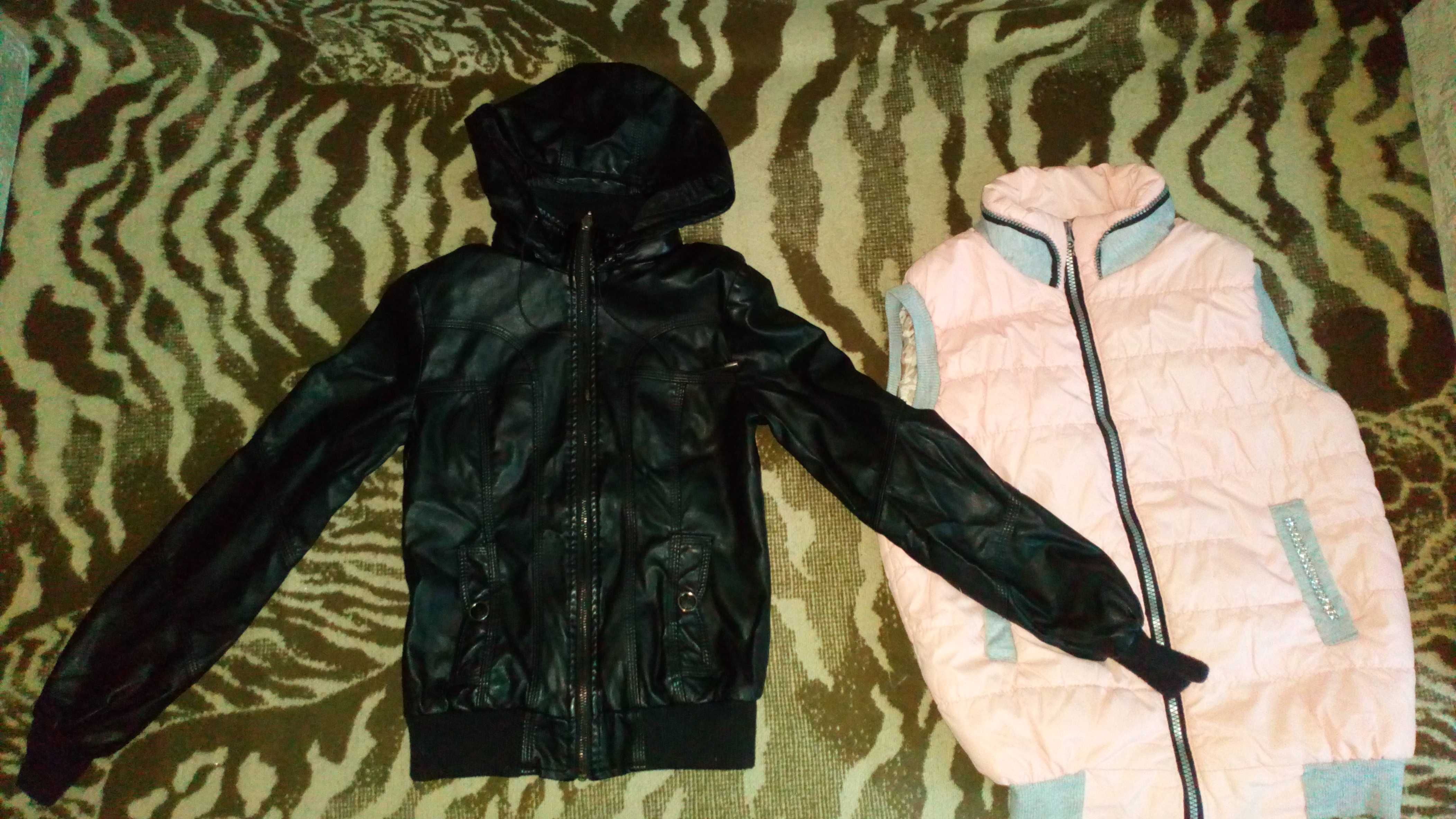 Куртка (кожзам) на худенькую девочку 11-13лет(рост 140-150см)+подарок