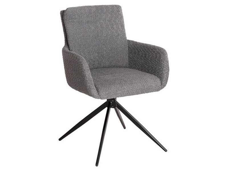 Трапезен стол, HM9942.01, Сив, Антрацит, Бежов, Текстил, 62х60х90см.