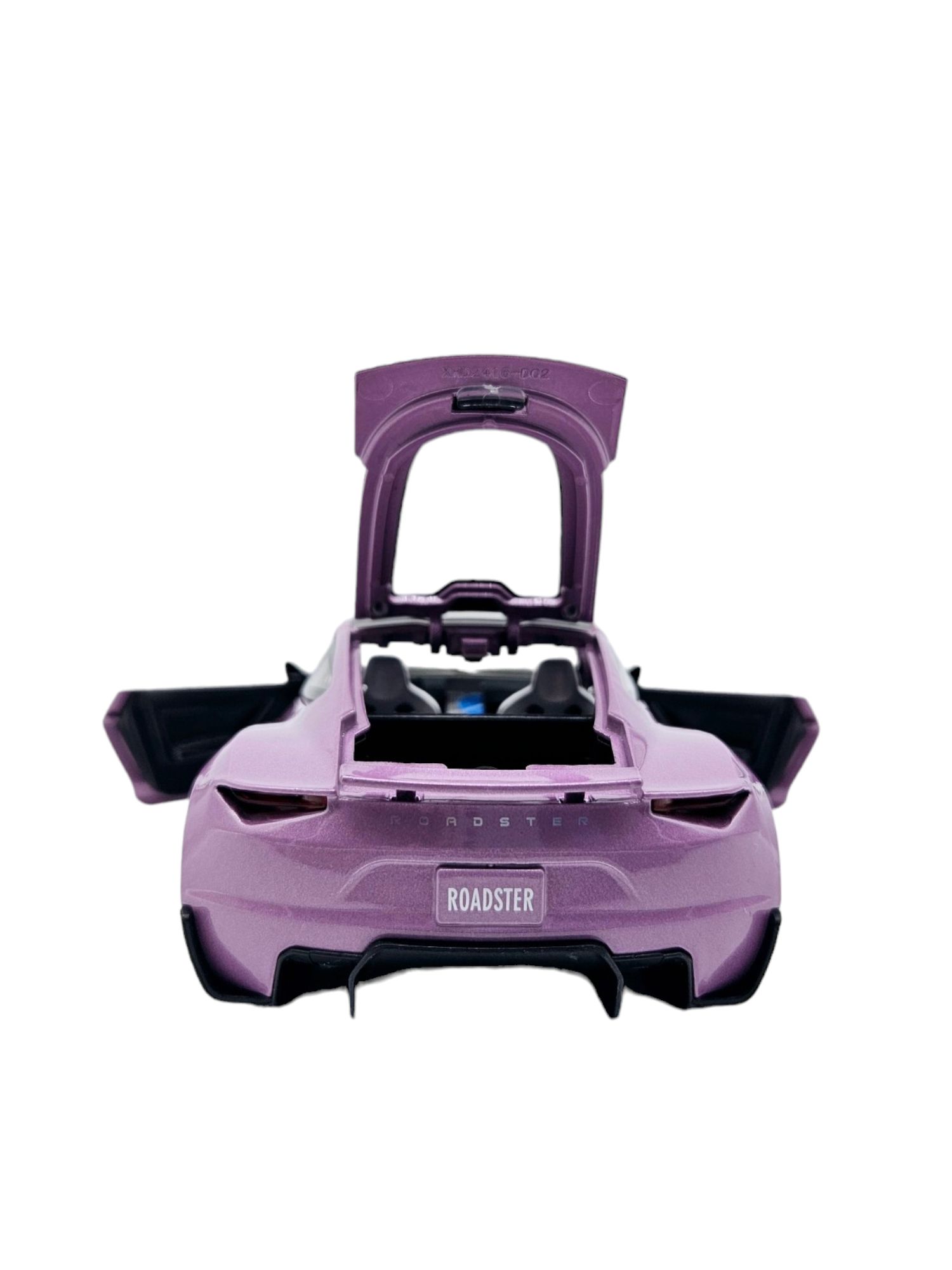 Masina metalica Tesla Roadster, Sunete si lumini, usi mobile 20cm,Lila